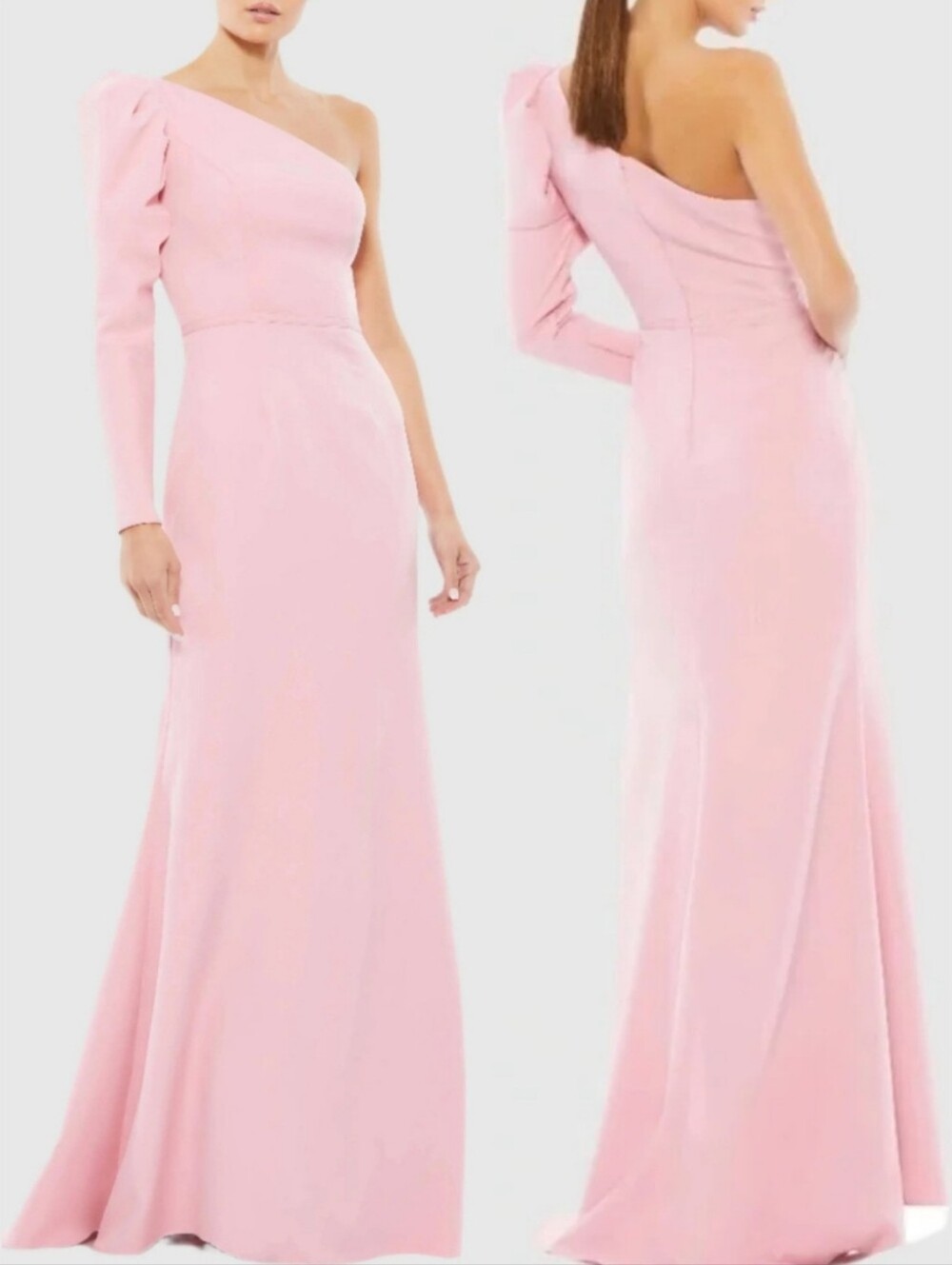 Ieena for Mac Duggal 70149 Rose Pink One Shoulder Puff Gown Dress 10 NWT Flawed